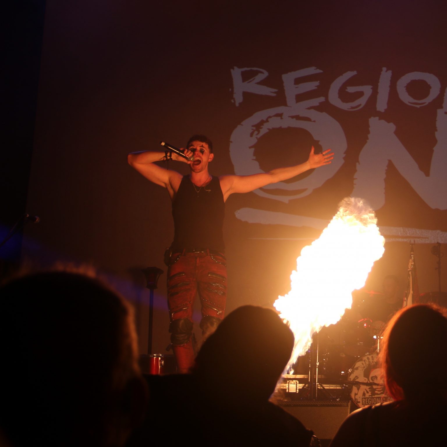 Performing at the Lighthouse Theatre with full pyrotechnic support